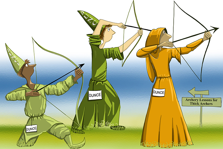 Dunce archers depicting arteries have thick walls